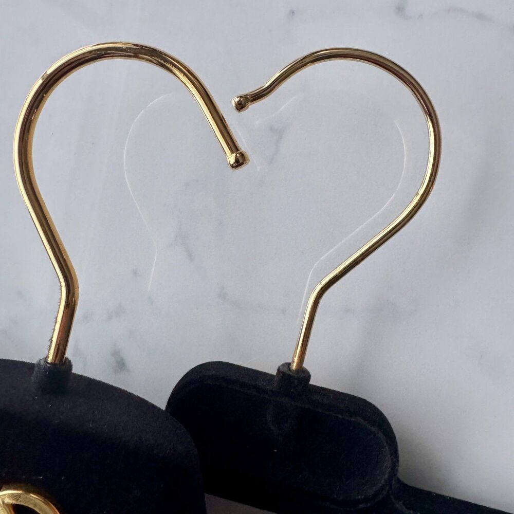 2pc Vintage Chanel Black Velvet Gold Tone CC Hardware Clothing Hangers - Picture 6 of 14